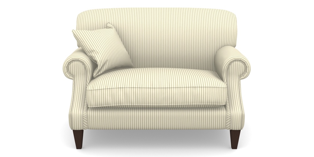 Product photograph of Tangmere Snuggler In Cotton Stripe - Sage from Sofas and Stuff Limited