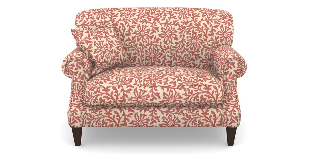 Product photograph of Tangmere Snuggler In V A Brompton Collection - Floral Scroll - Chilli from Sofas and Stuff Limited