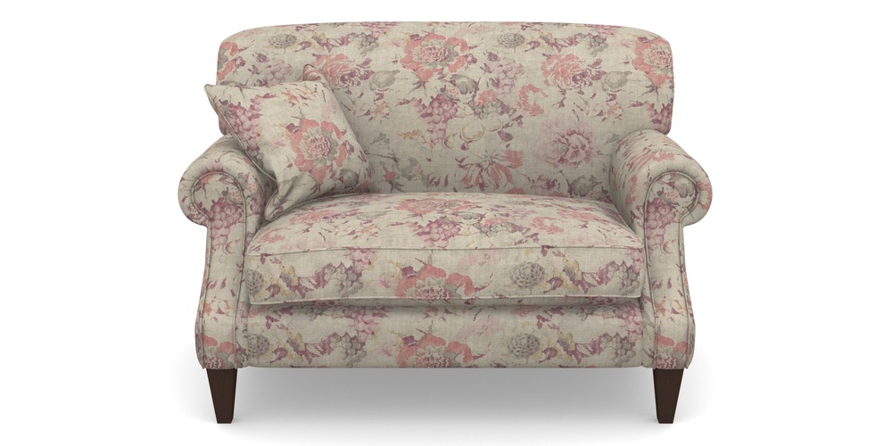 Product photograph of Tangmere Snuggler In Floral Linen - Faith Antique Sangria from Sofas and Stuff Limited