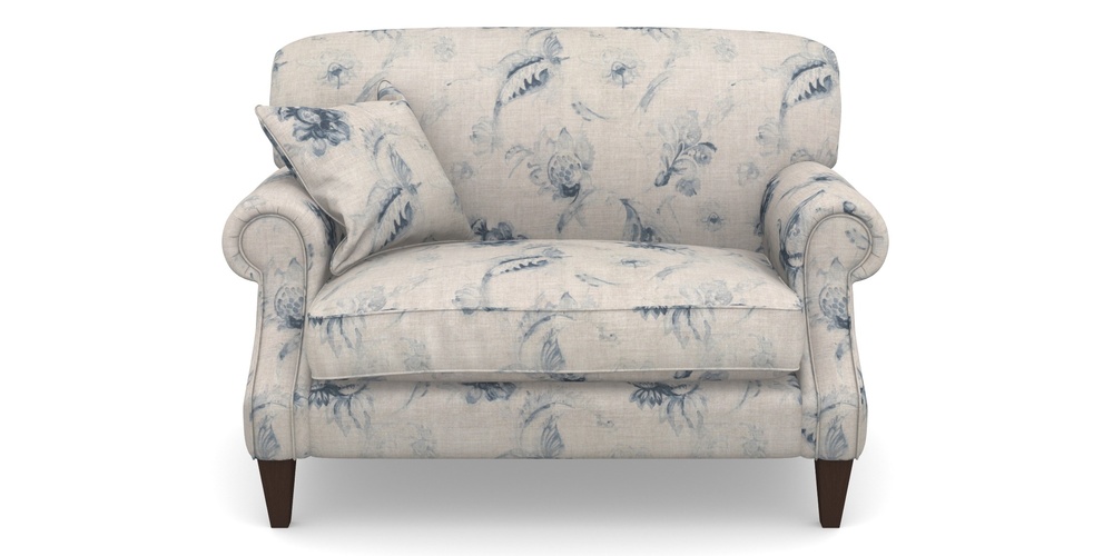 Product photograph of Tangmere Snuggler In Floral Linen - Lela Mystery Indigo from Sofas and Stuff Limited