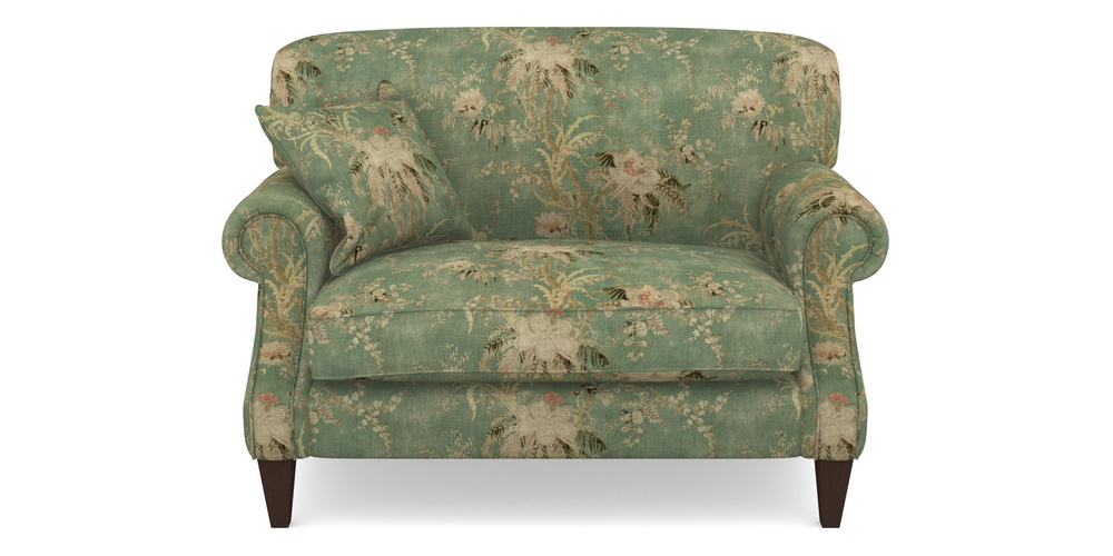 Product photograph of Tangmere Snuggler In Floral Linen - Zefferino Emerald from Sofas and Stuff Limited