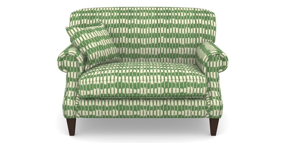 Product photograph of Tangmere Snuggler In V A Brompton Collection - Ikat - Basil from Sofas and Stuff Limited