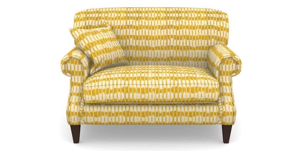 Product photograph of Tangmere Snuggler In V A Brompton Collection - Ikat - Corn from Sofas and Stuff Limited