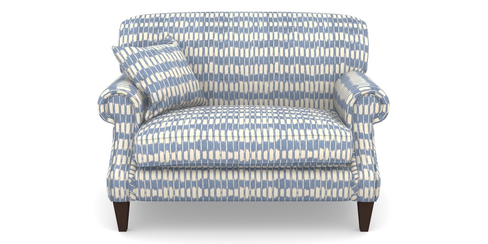 Product photograph of Tangmere Snuggler In V A Brompton Collection - Ikat - Morning Blue from Sofas and Stuff Limited