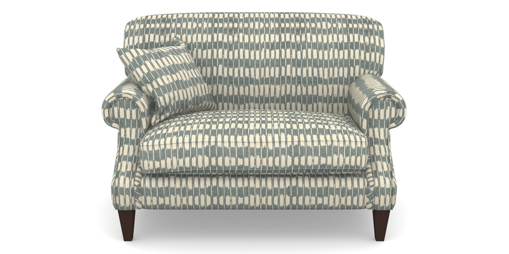 Product photograph of Tangmere Snuggler In V A Brompton Collection - Ikat - Pebble from Sofas and Stuff Limited