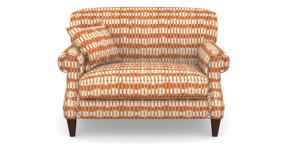 Product photograph of Tangmere Snuggler In V A Brompton Collection - Ikat - Terracotta from Sofas and Stuff Limited