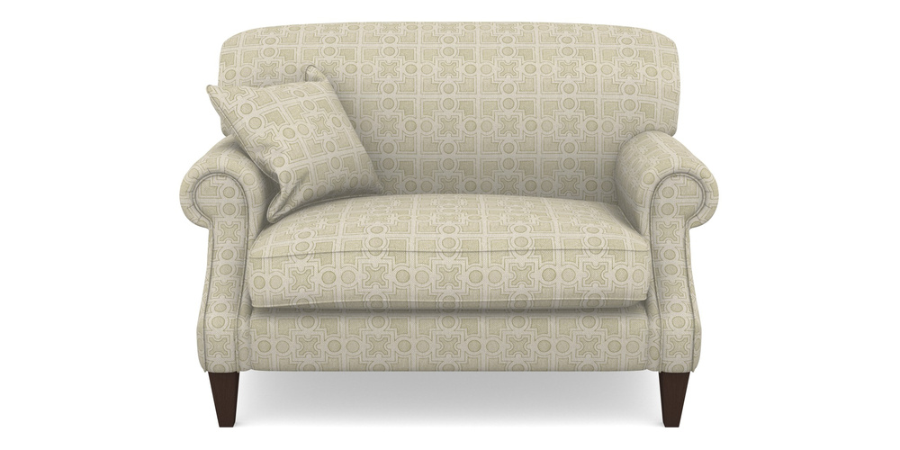 Product photograph of Tangmere Snuggler In Rhs Collection - Small Knot Garden Cotton Weave - Olive from Sofas and Stuff Limited