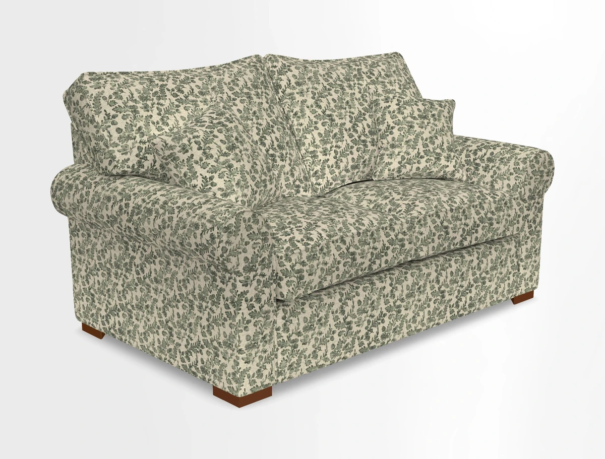 Upperton 3 Seater Loose Cover Sofa in Floral Linen Even So Verde - Fitted cover option available