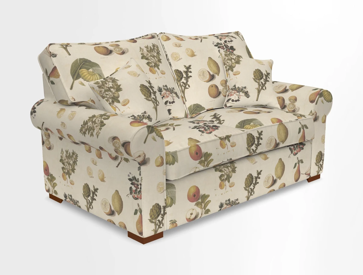 Upperton 3 Seater Loose Cover Sofa in Floral Linen Even So Verde - Fitted cover option available