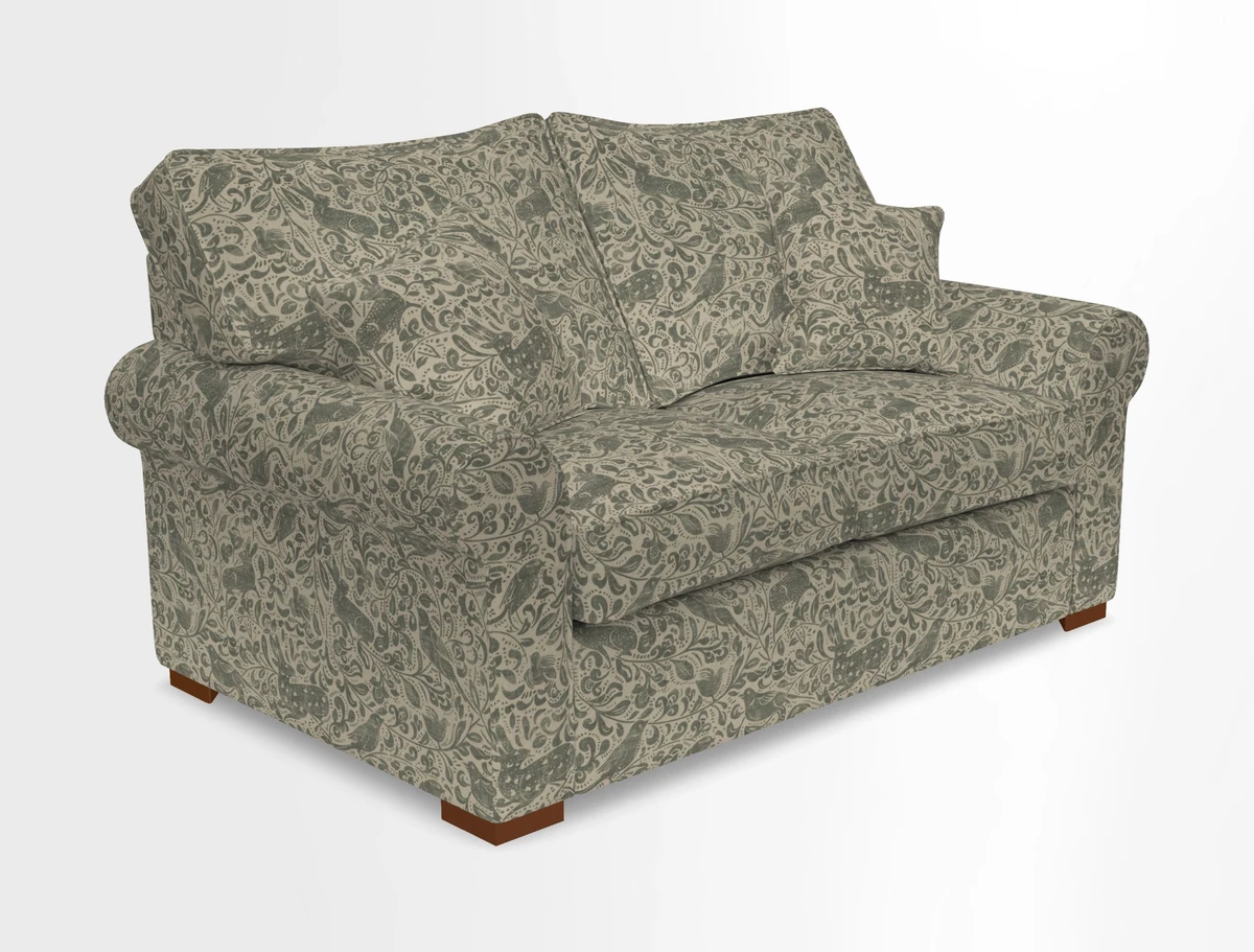 Upperton 3 Seater Loose Cover Sofa in Floral Linen Even So Verde - Fitted cover option available