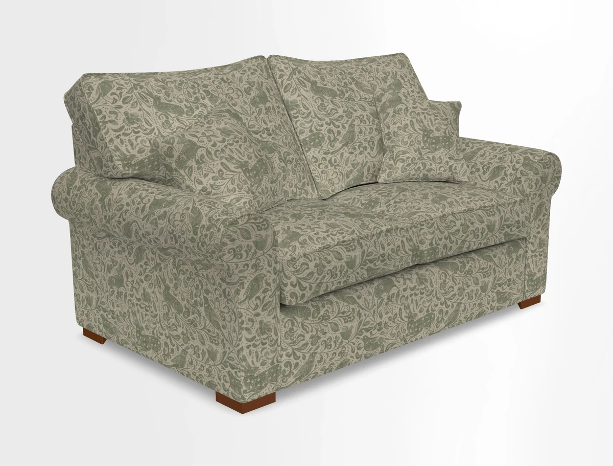 Upperton 3 Seater Loose Cover Sofa in Floral Linen Even So Verde - Fitted cover option available