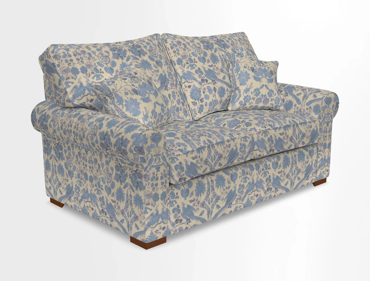 Upperton 3 Seater Loose Cover Sofa in Floral Linen Even So Verde - Fitted cover option available