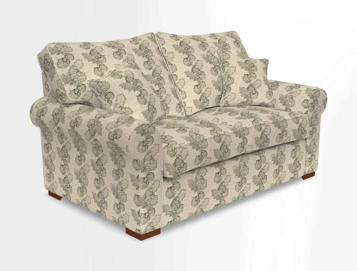 Upperton 3 Seater Loose Cover Sofa in Floral Linen Even So Verde - Fitted cover option available