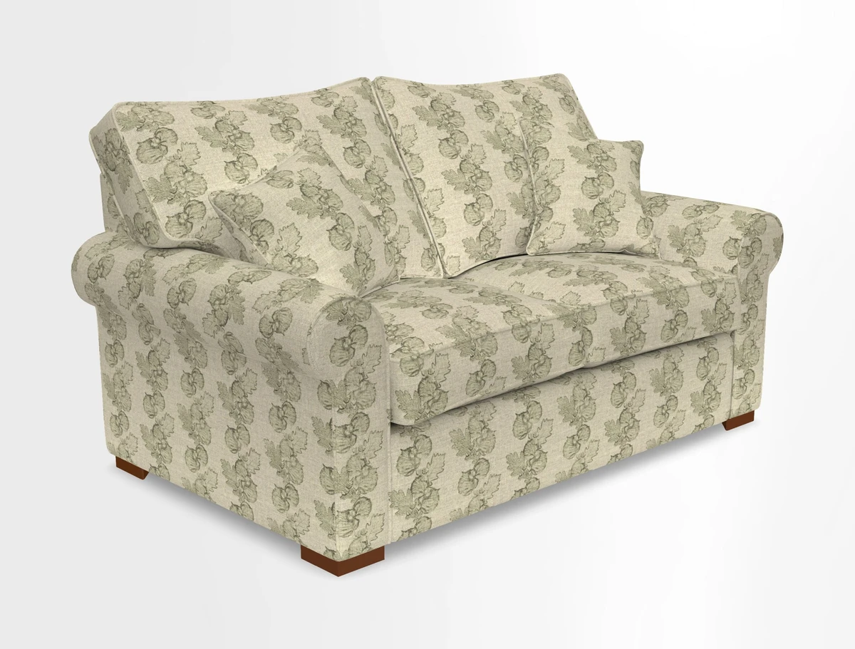 Upperton 3 Seater Loose Cover Sofa in Floral Linen Even So Verde - Fitted cover option available
