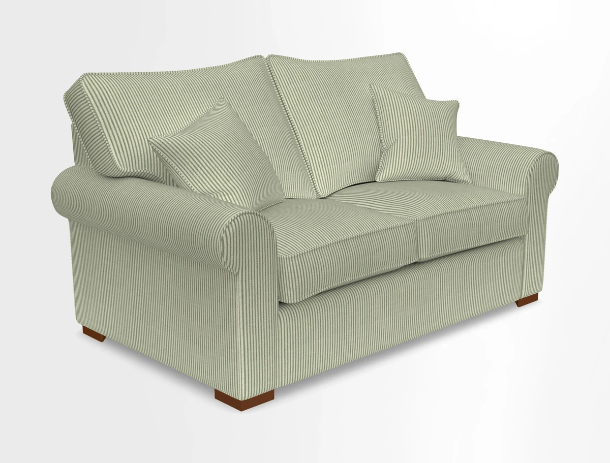 Upperton 3 Seater Loose Cover Sofa in Floral Linen Even So Verde - Fitted cover option available