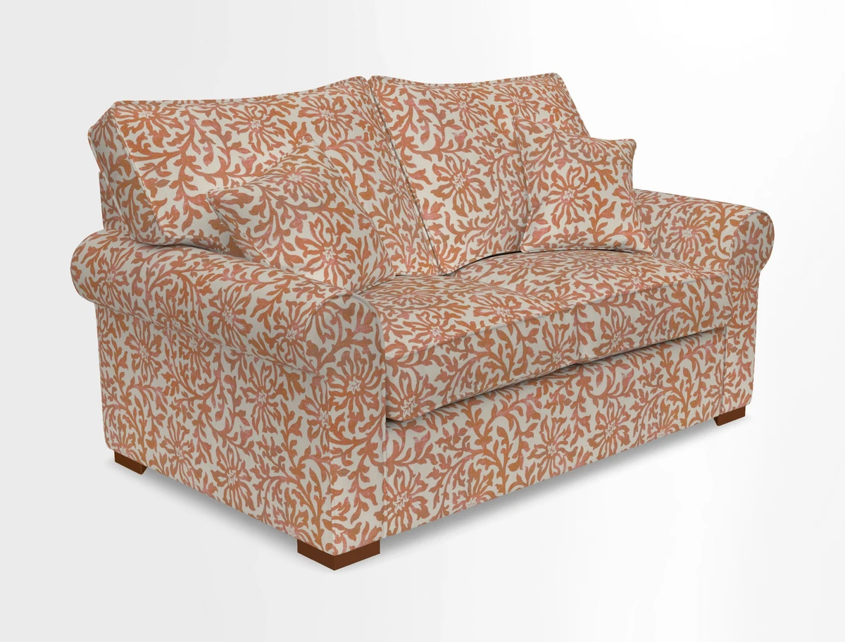 Upperton 3 Seater Loose Cover Sofa in Floral Linen Even So Verde - Fitted cover option available
