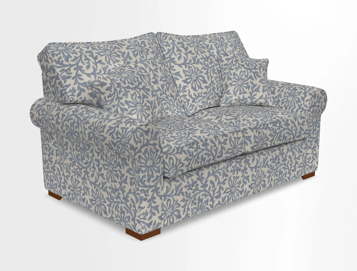 Upperton 3 Seater Loose Cover Sofa in Floral Linen Even So Verde - Fitted cover option available