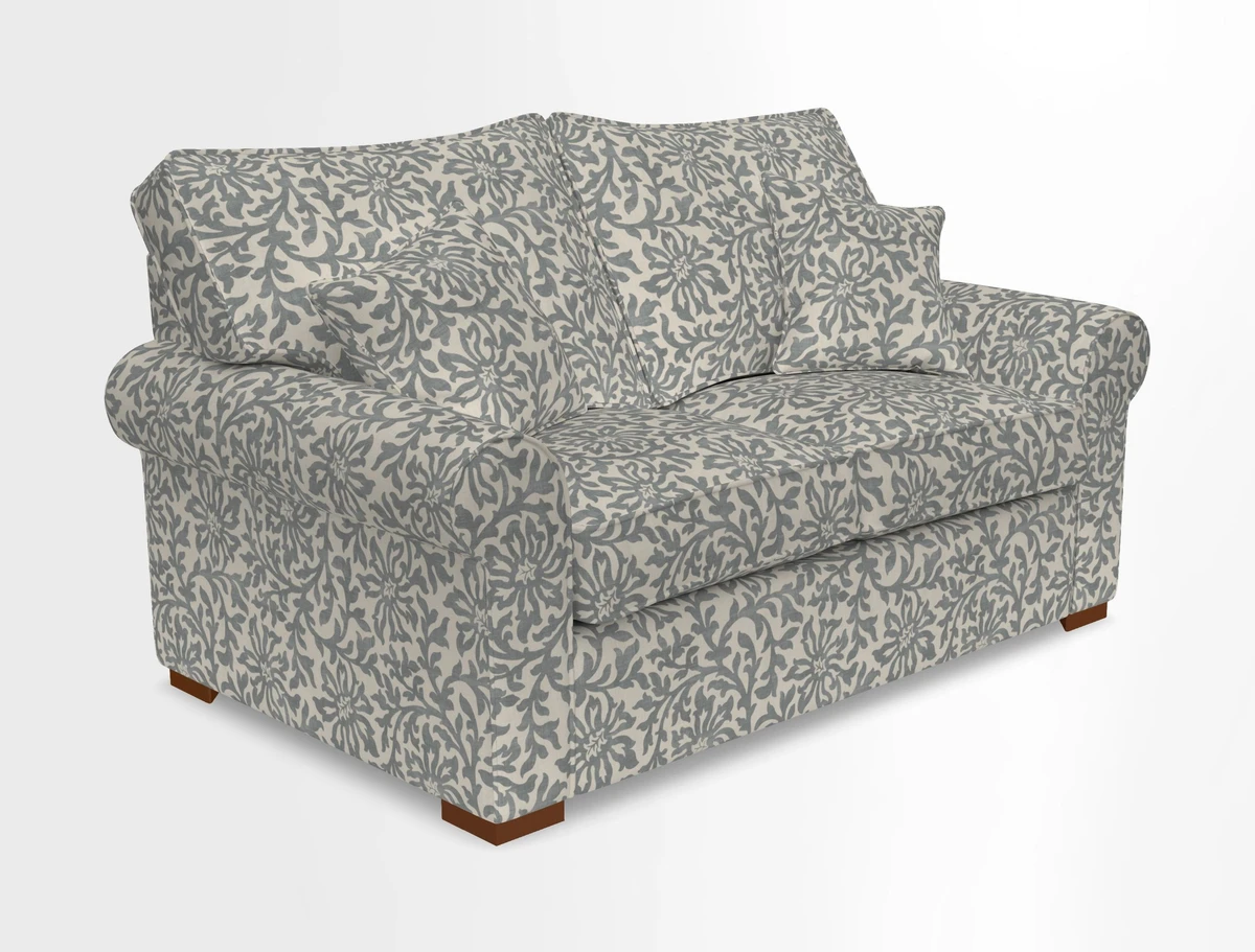 Upperton 3 Seater Loose Cover Sofa in Floral Linen Even So Verde - Fitted cover option available