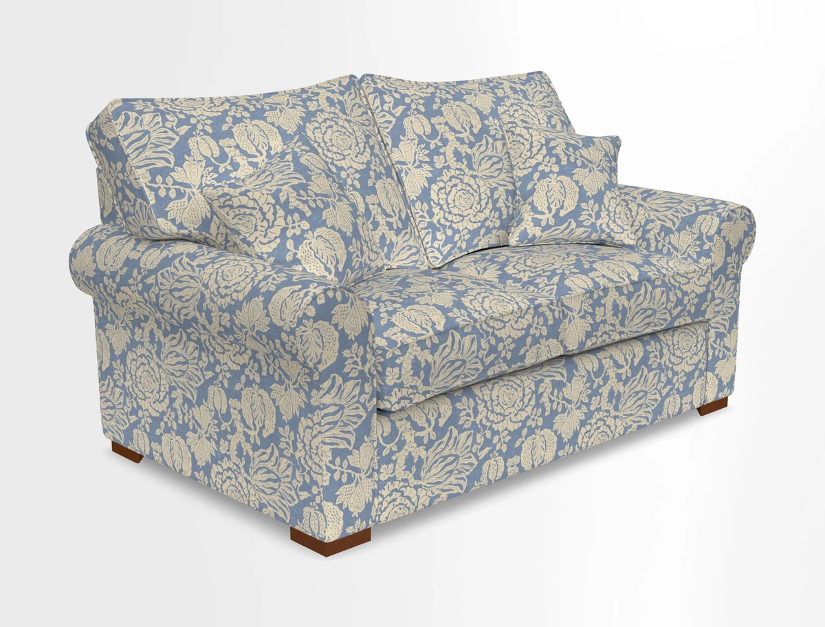 Upperton 3 Seater Loose Cover Sofa in Floral Linen Even So Verde - Fitted cover option available