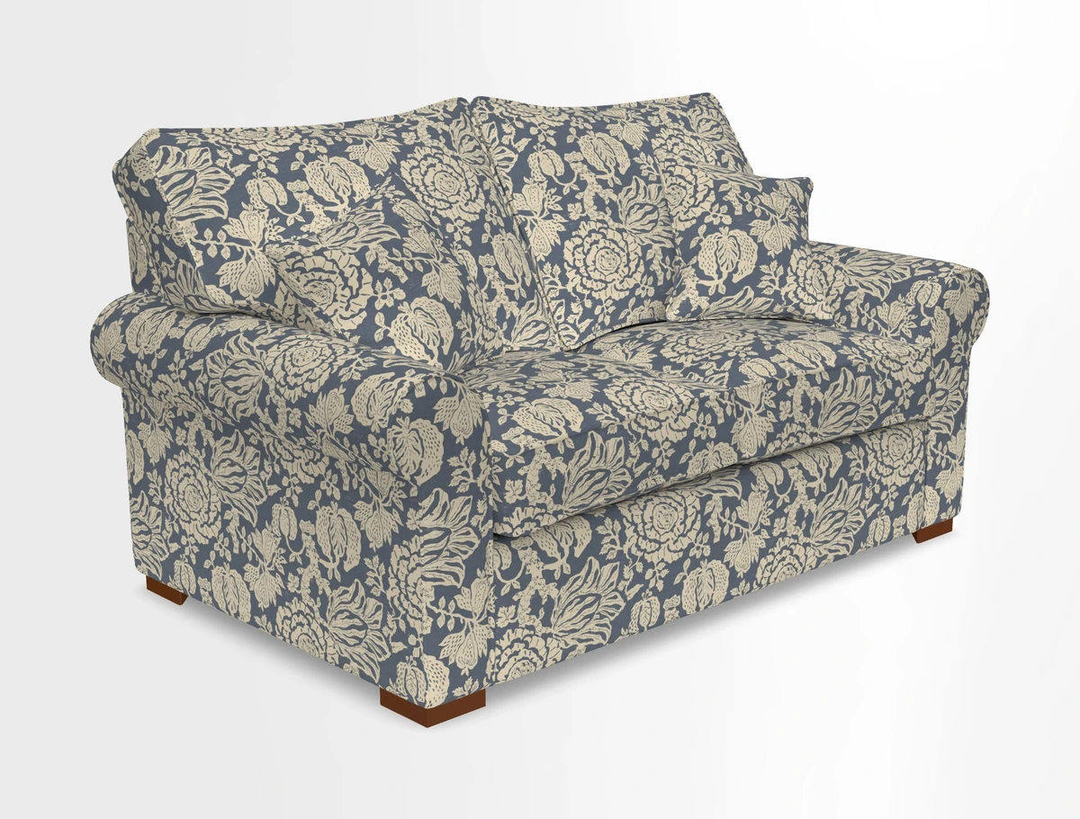 Upperton 3 Seater Loose Cover Sofa in Floral Linen Even So Verde - Fitted cover option available