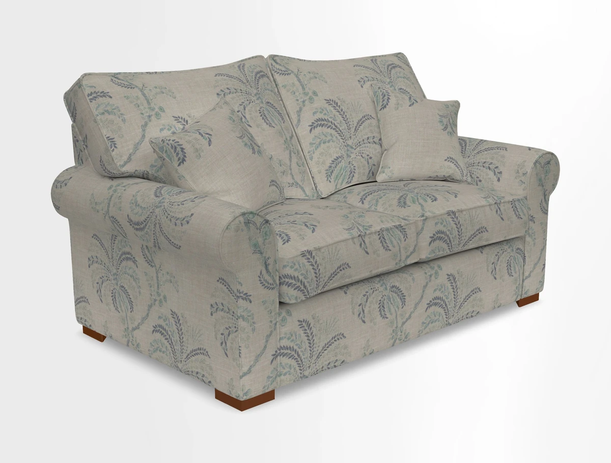 Upperton 3 Seater Loose Cover Sofa in Floral Linen Even So Verde - Fitted cover option available