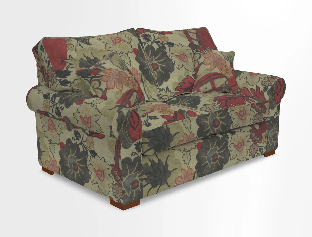 Upperton 3 Seater Loose Cover Sofa in Floral Linen Even So Verde - Fitted cover option available