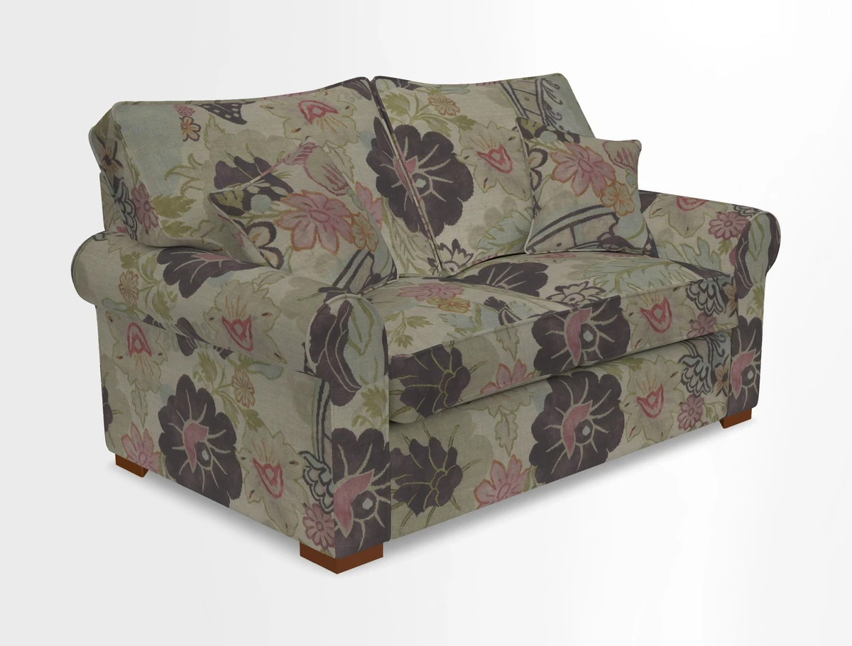 Upperton 3 Seater Loose Cover Sofa in Floral Linen Even So Verde - Fitted cover option available