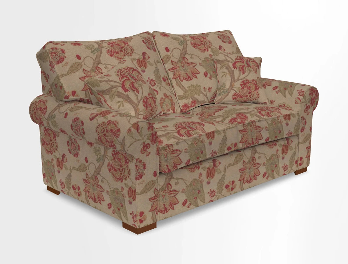 Upperton 3 Seater Loose Cover Sofa in Floral Linen Even So Verde - Fitted cover option available