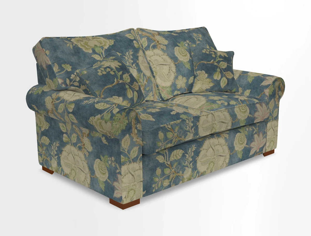 Upperton 3 Seater Loose Cover Sofa in Floral Linen Even So Verde - Fitted cover option available