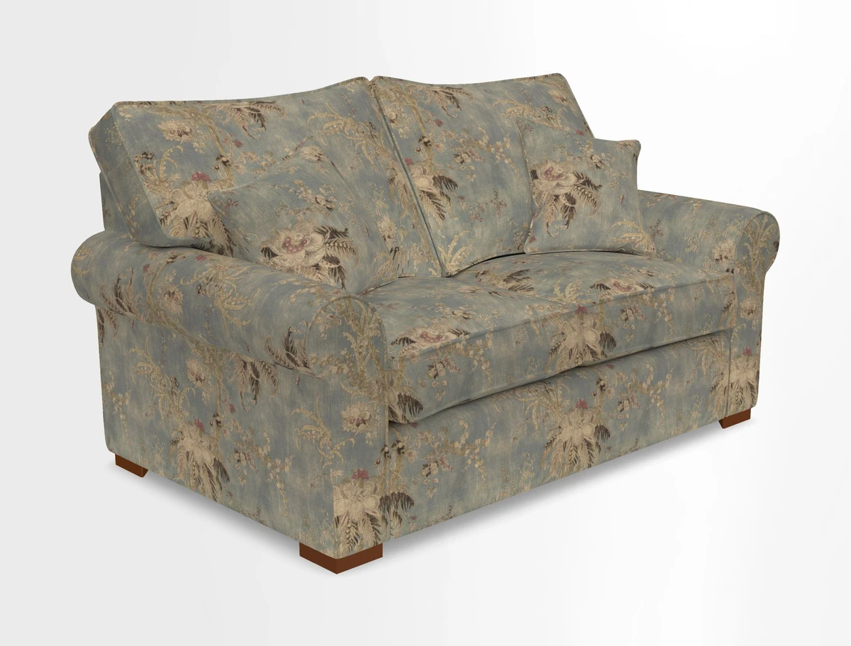 Upperton 3 Seater Loose Cover Sofa in Floral Linen Even So Verde - Fitted cover option available