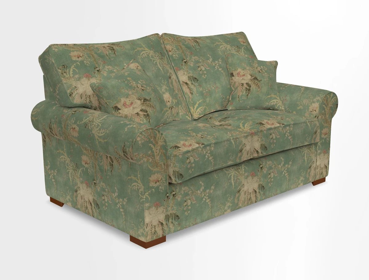 Upperton 3 Seater Loose Cover Sofa in Floral Linen Even So Verde - Fitted cover option available