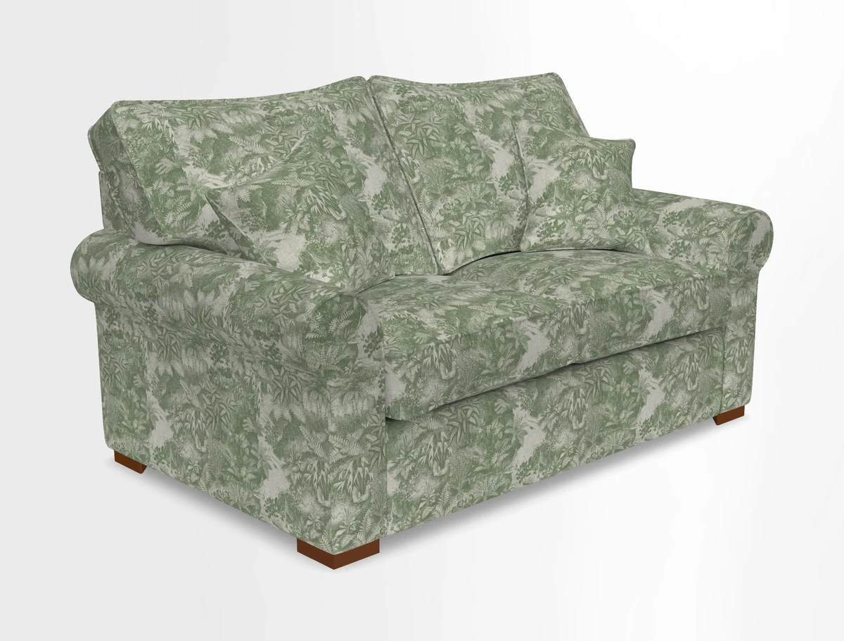 Upperton 3 Seater Loose Cover Sofa in Floral Linen Even So Verde - Fitted cover option available