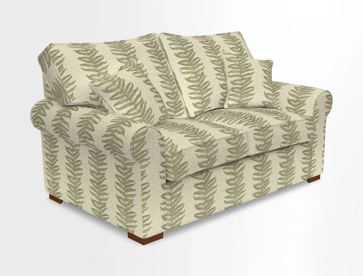 Upperton 3 Seater Loose Cover Sofa in Floral Linen Even So Verde - Fitted cover option available