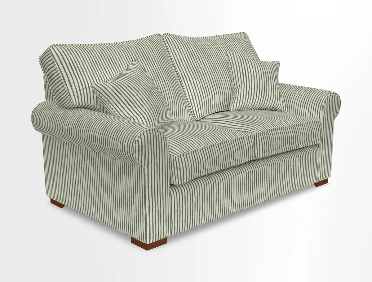 Upperton 3 Seater Loose Cover Sofa in Floral Linen Even So Verde - Fitted cover option available