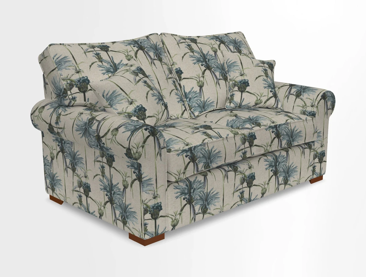 Upperton 3 Seater Loose Cover Sofa in Floral Linen Even So Verde - Fitted cover option available