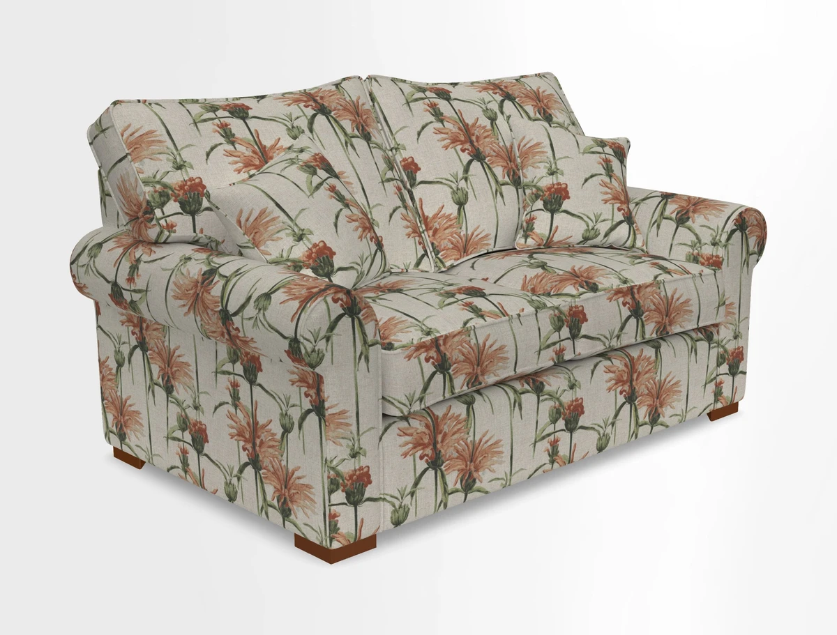 Upperton 3 Seater Loose Cover Sofa in Floral Linen Even So Verde - Fitted cover option available