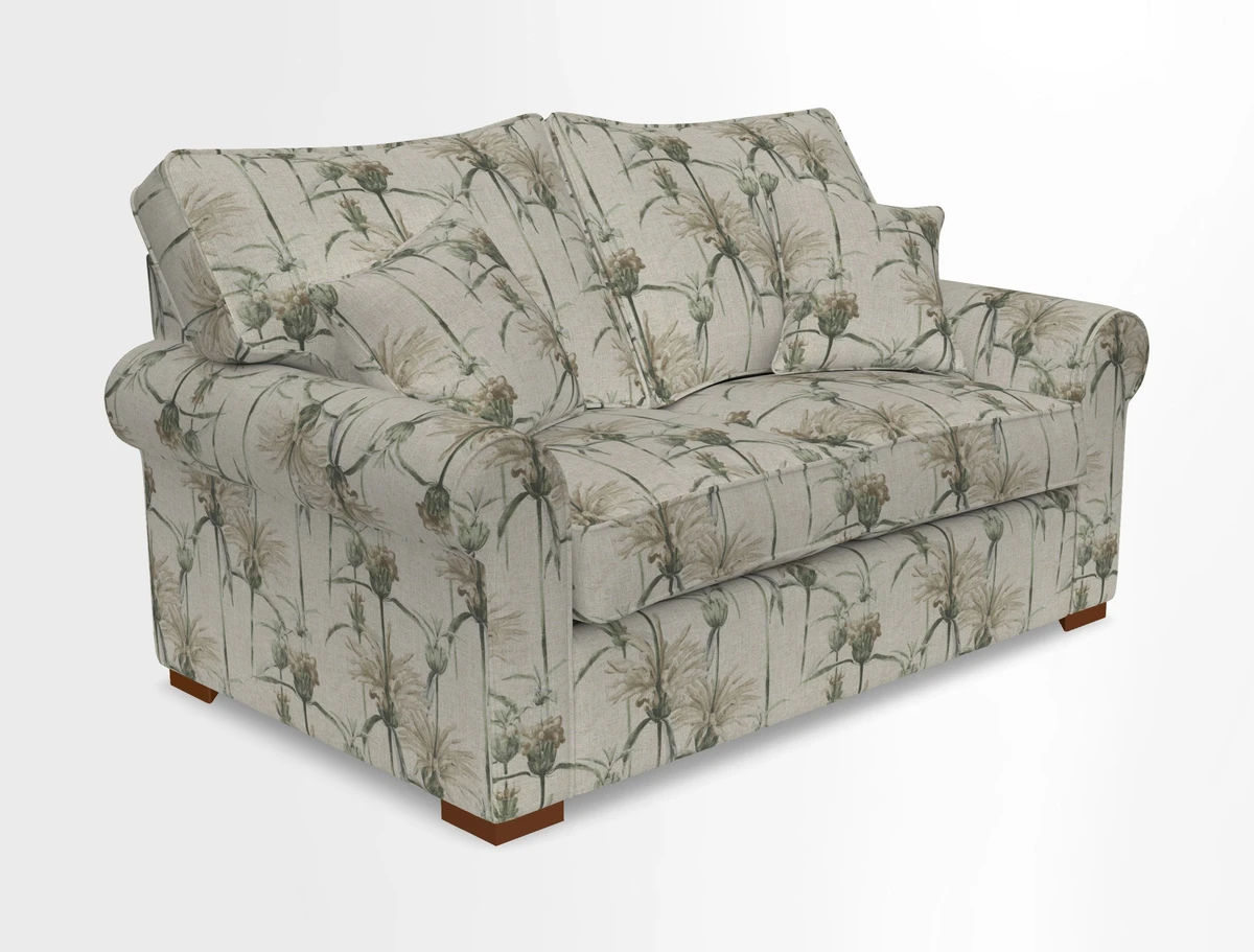 Upperton 3 Seater Loose Cover Sofa in Floral Linen Even So Verde - Fitted cover option available