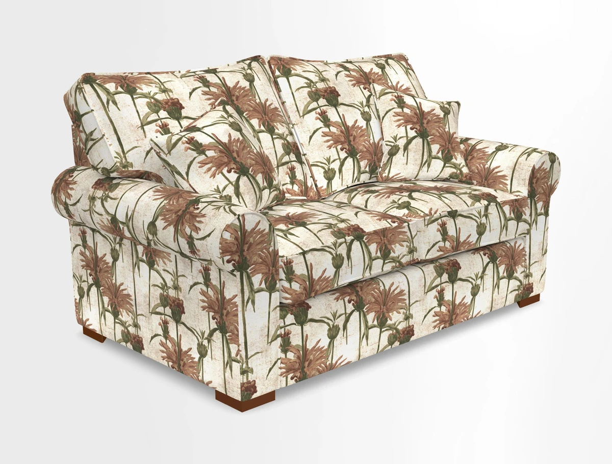 Upperton 3 Seater Loose Cover Sofa in Floral Linen Even So Verde - Fitted cover option available