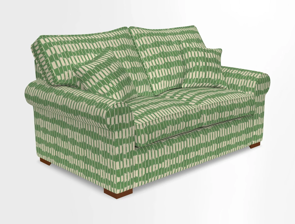 Upperton 3 Seater Loose Cover Sofa in Floral Linen Even So Verde - Fitted cover option available