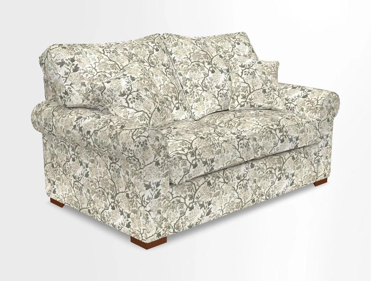 Upperton 3 Seater Loose Cover Sofa in Floral Linen Even So Verde - Fitted cover option available