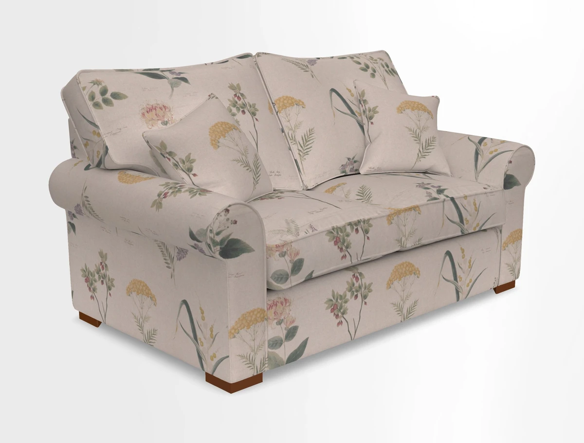 Upperton 3 Seater Loose Cover Sofa in Floral Linen Even So Verde - Fitted cover option available
