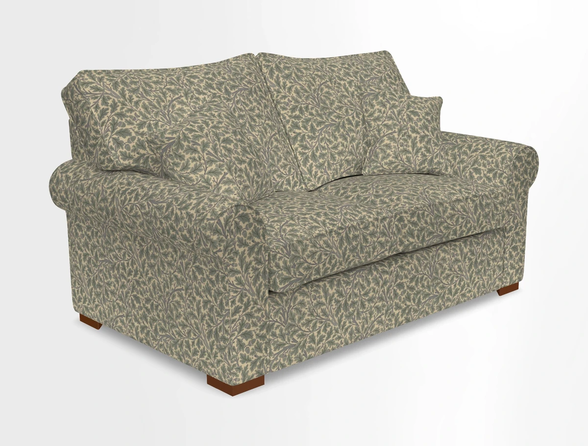 Upperton 3 Seater Loose Cover Sofa in Floral Linen Even So Verde - Fitted cover option available