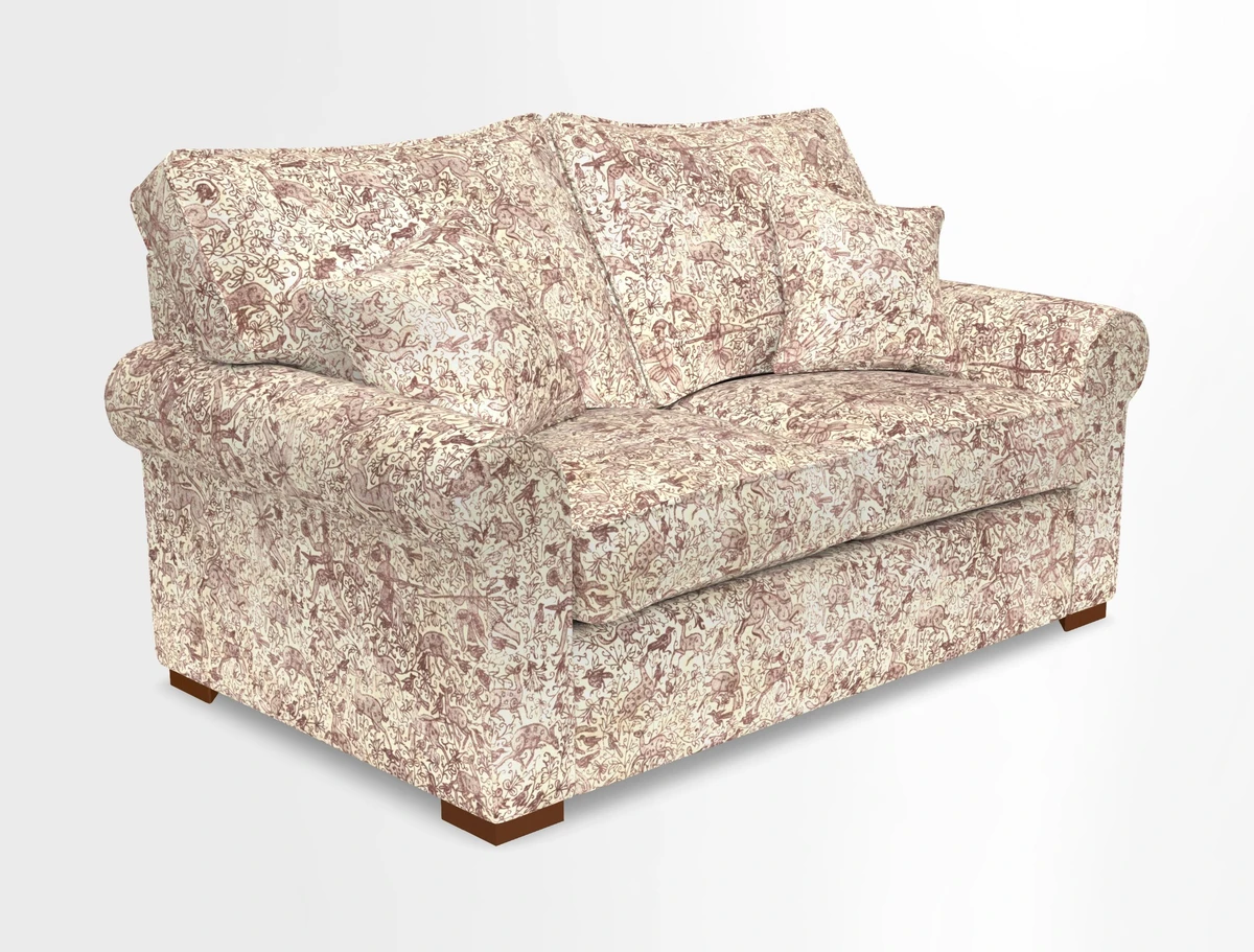 Upperton 3 Seater Loose Cover Sofa in Floral Linen Even So Verde - Fitted cover option available