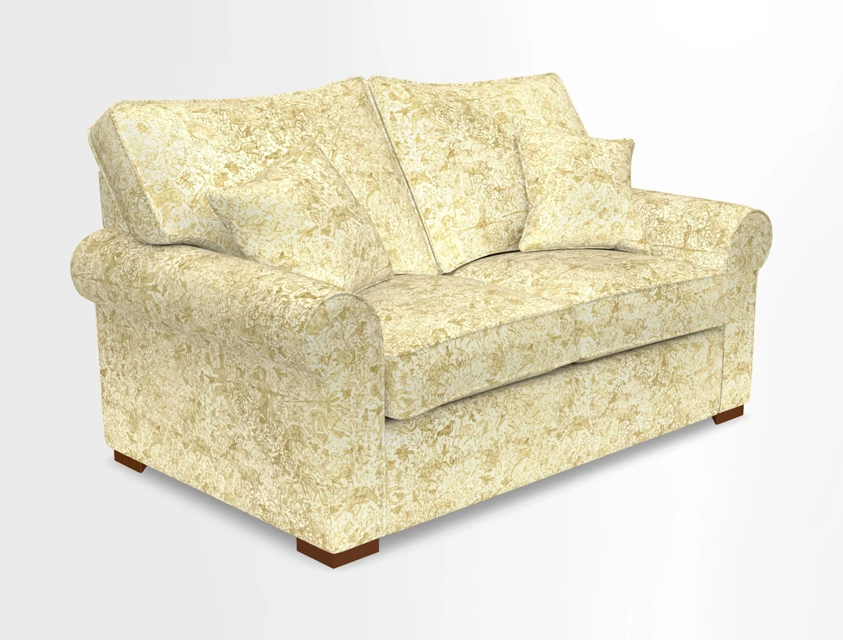 Upperton 3 Seater Loose Cover Sofa in Floral Linen Even So Verde - Fitted cover option available