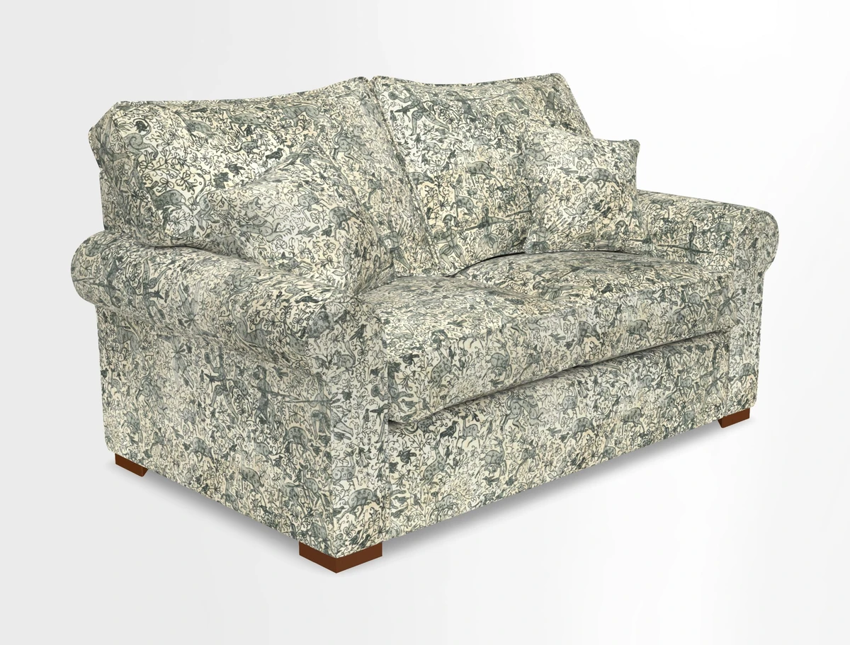 Upperton 3 Seater Loose Cover Sofa in Floral Linen Even So Verde - Fitted cover option available