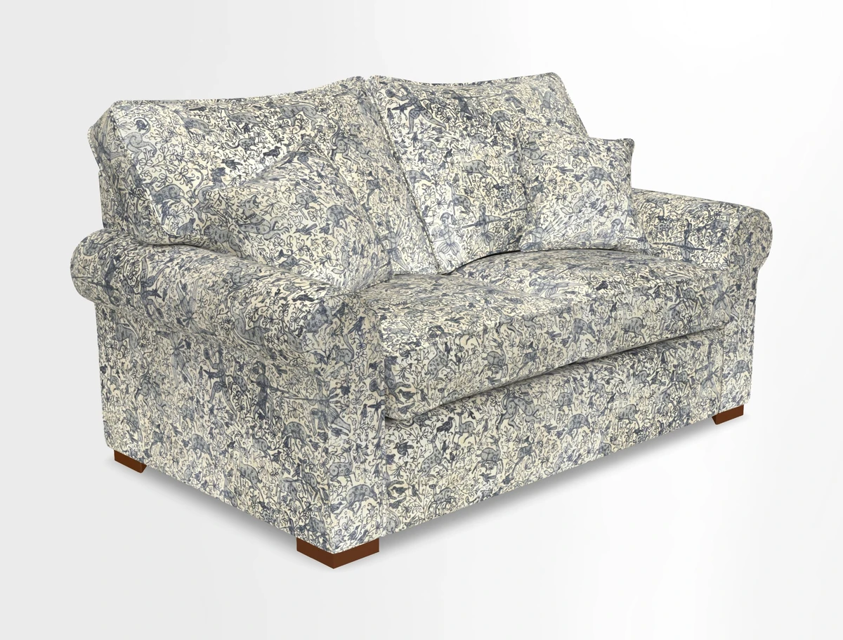 Upperton 3 Seater Loose Cover Sofa in Floral Linen Even So Verde - Fitted cover option available