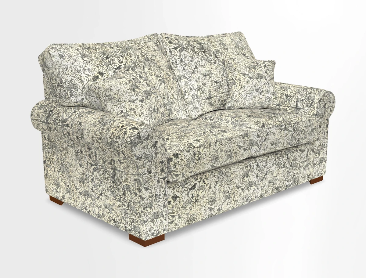 Upperton 3 Seater Loose Cover Sofa in Floral Linen Even So Verde - Fitted cover option available