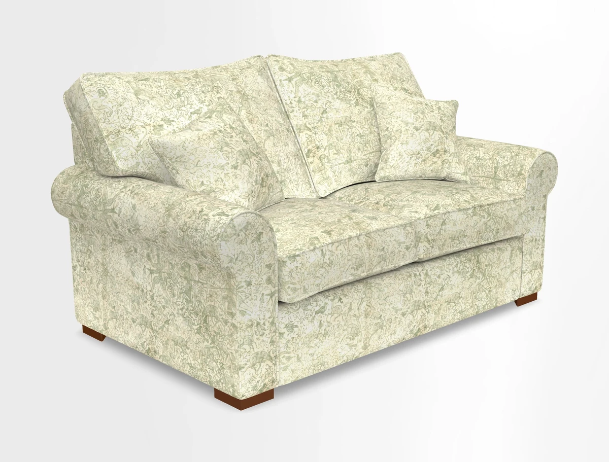 Upperton 3 Seater Loose Cover Sofa in Floral Linen Even So Verde - Fitted cover option available
