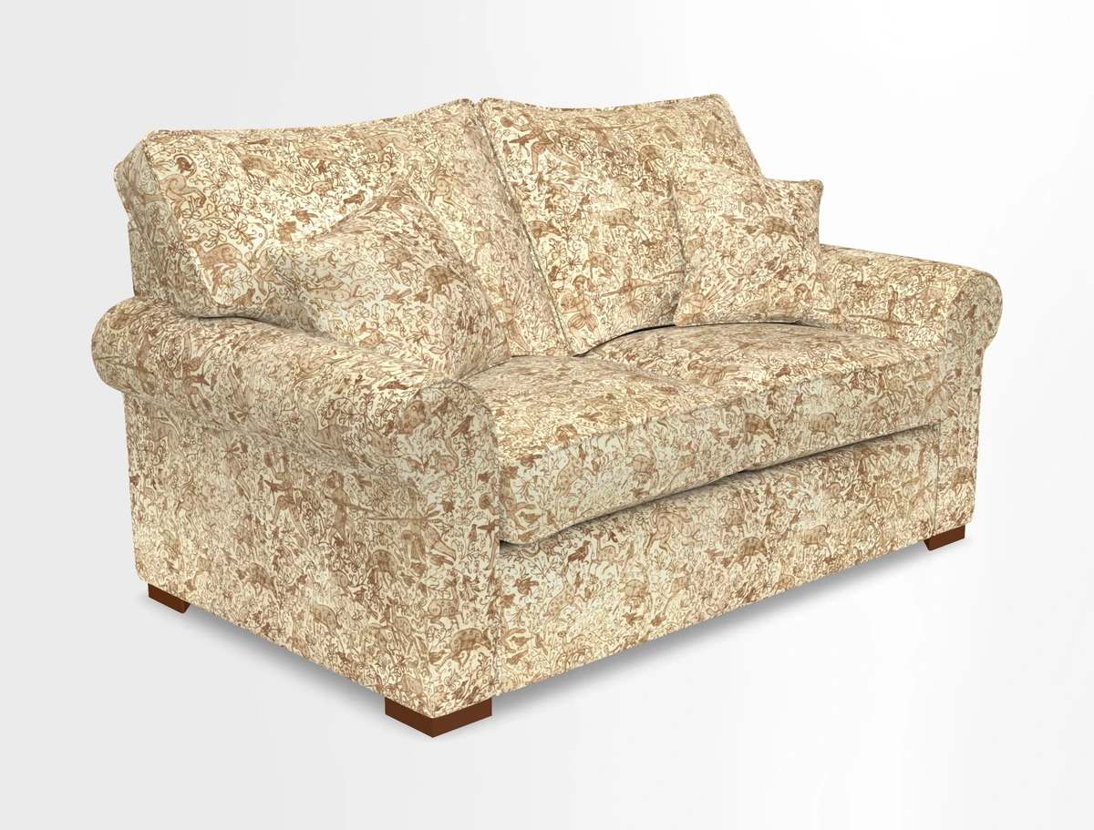 Upperton 3 Seater Loose Cover Sofa in Floral Linen Even So Verde - Fitted cover option available