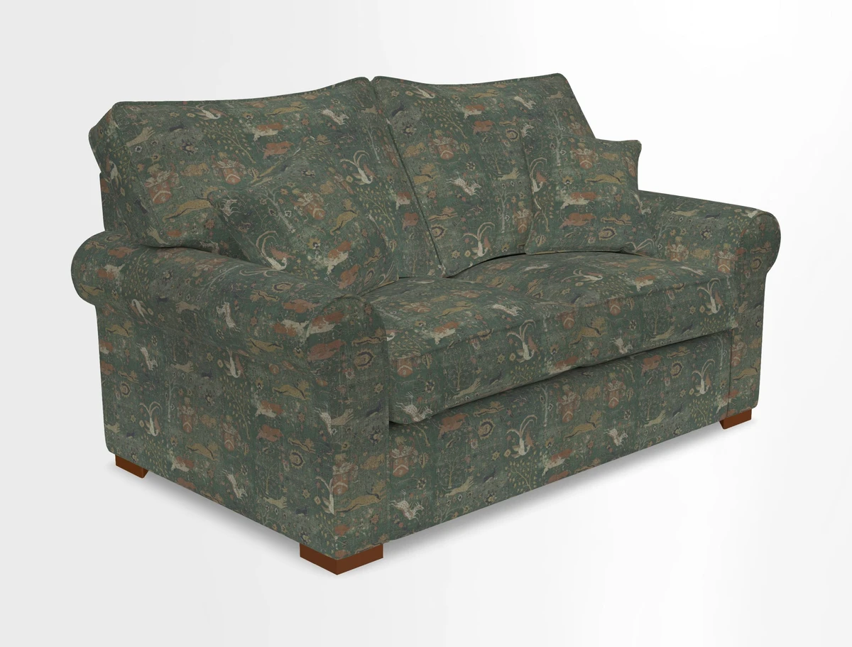 Upperton 3 Seater Loose Cover Sofa in Floral Linen Even So Verde - Fitted cover option available